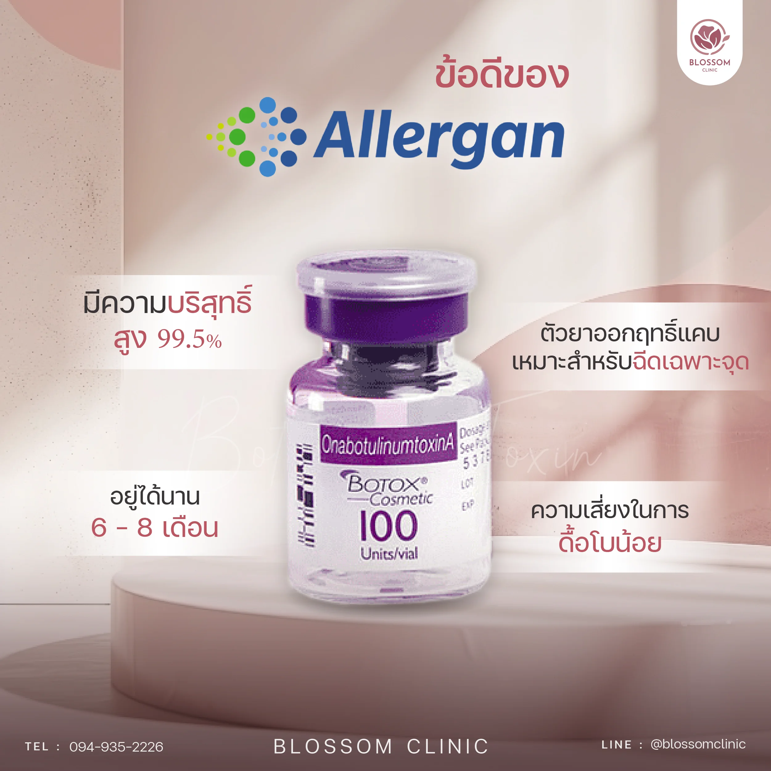 จุดเด่นโปรแกรม Botox Allergan (สหรัฐอเมริกา)