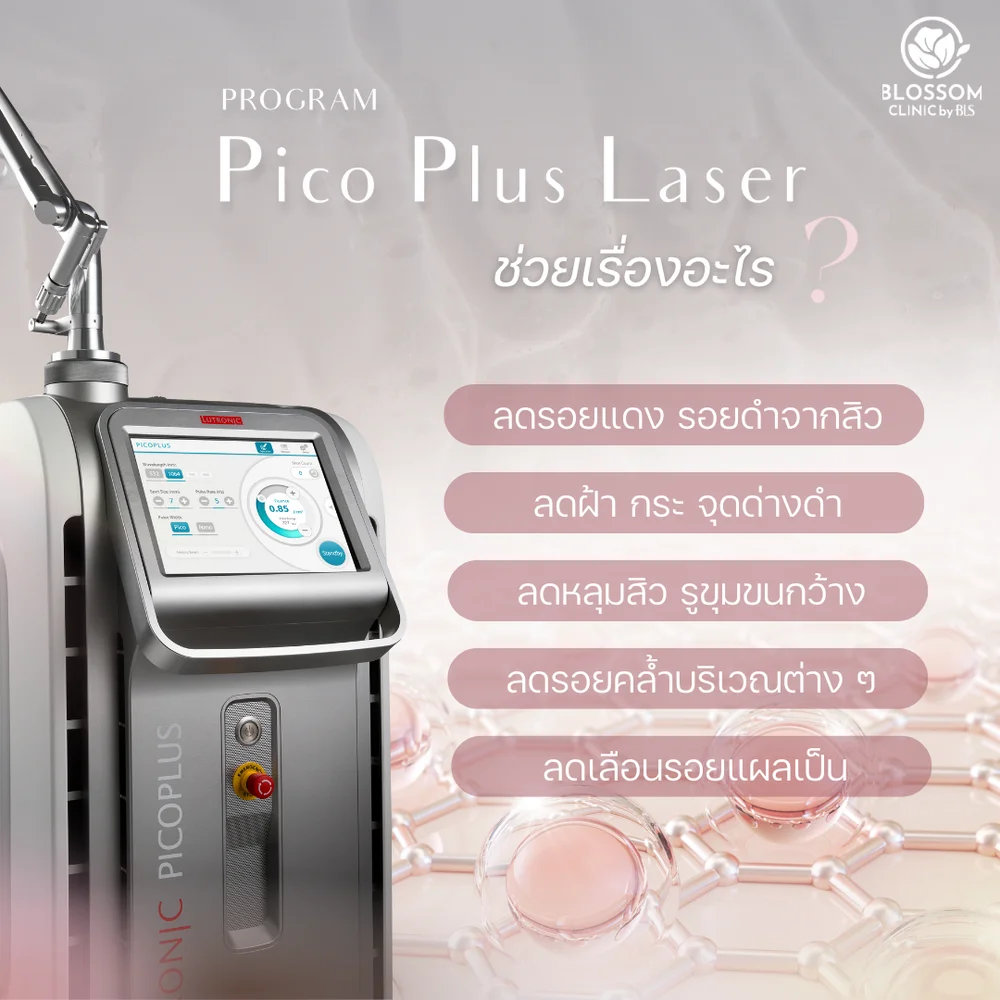 หลุมสิว แก้ยังไง Blossom แนะนำโปรแกรม Pico Laser