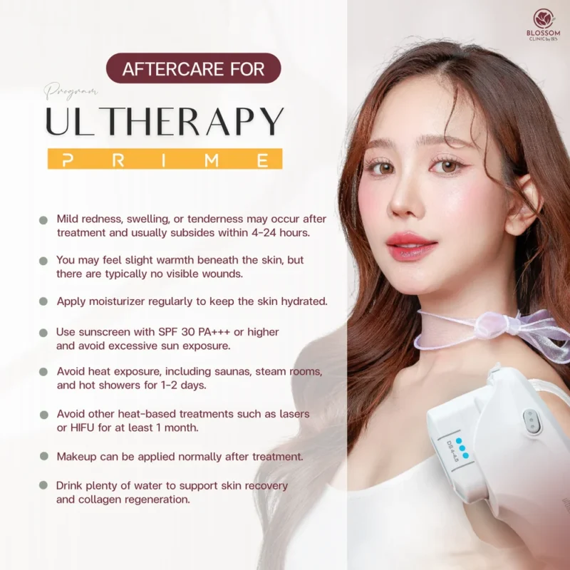 Aftercare for Ultherapy Prime at Blossom Clinic by BLS (Ulthera Prime Bangkok)